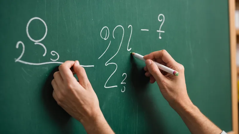 Teacher writing a question on a whiteboard
